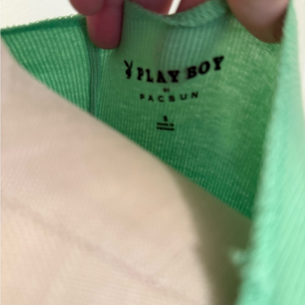 PLAYBOY by PacSun Green Ribbed Tank - Picture 2 of 7